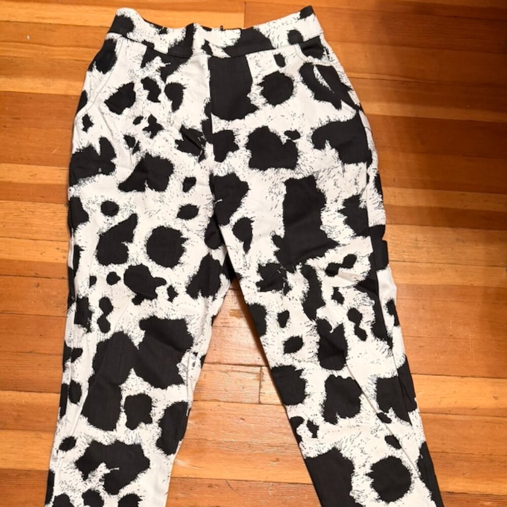 NWT Vixen by Micheline PItt Cow Print Cigarette Pants